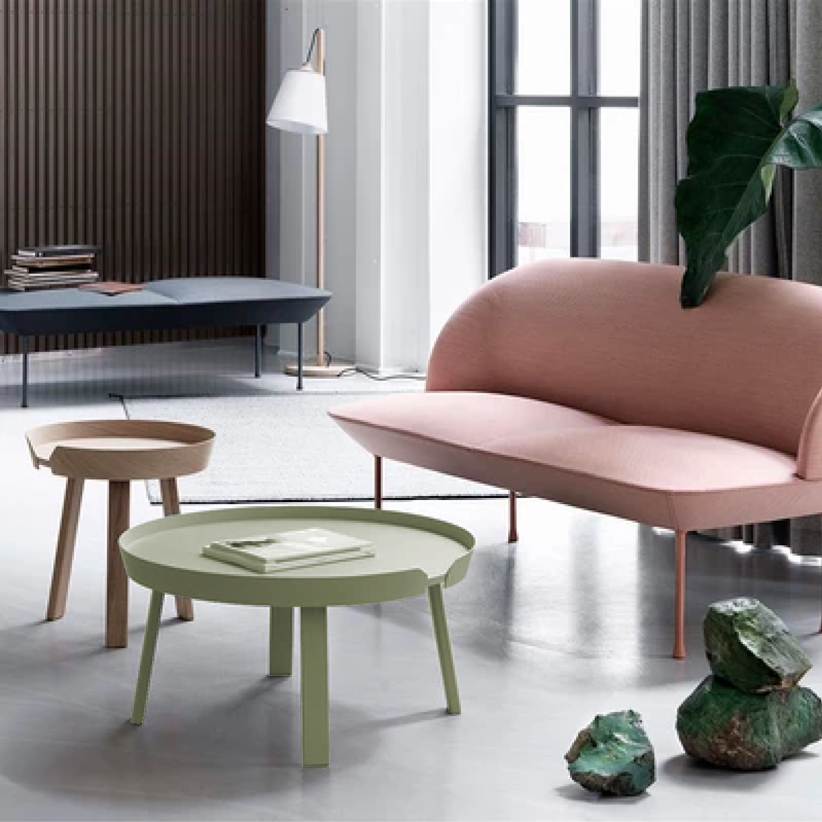 Around Coffee Table, Large, Dusty Green