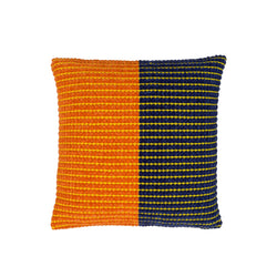 Grid Colorblock Pillow Cover - Navy Flame2