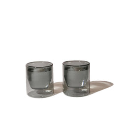 Yield Double Wall 6oz Glasses Set, Grey