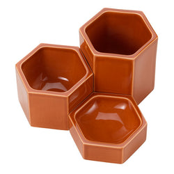 Hexagonal Containers, Rusty Orange, Set/3