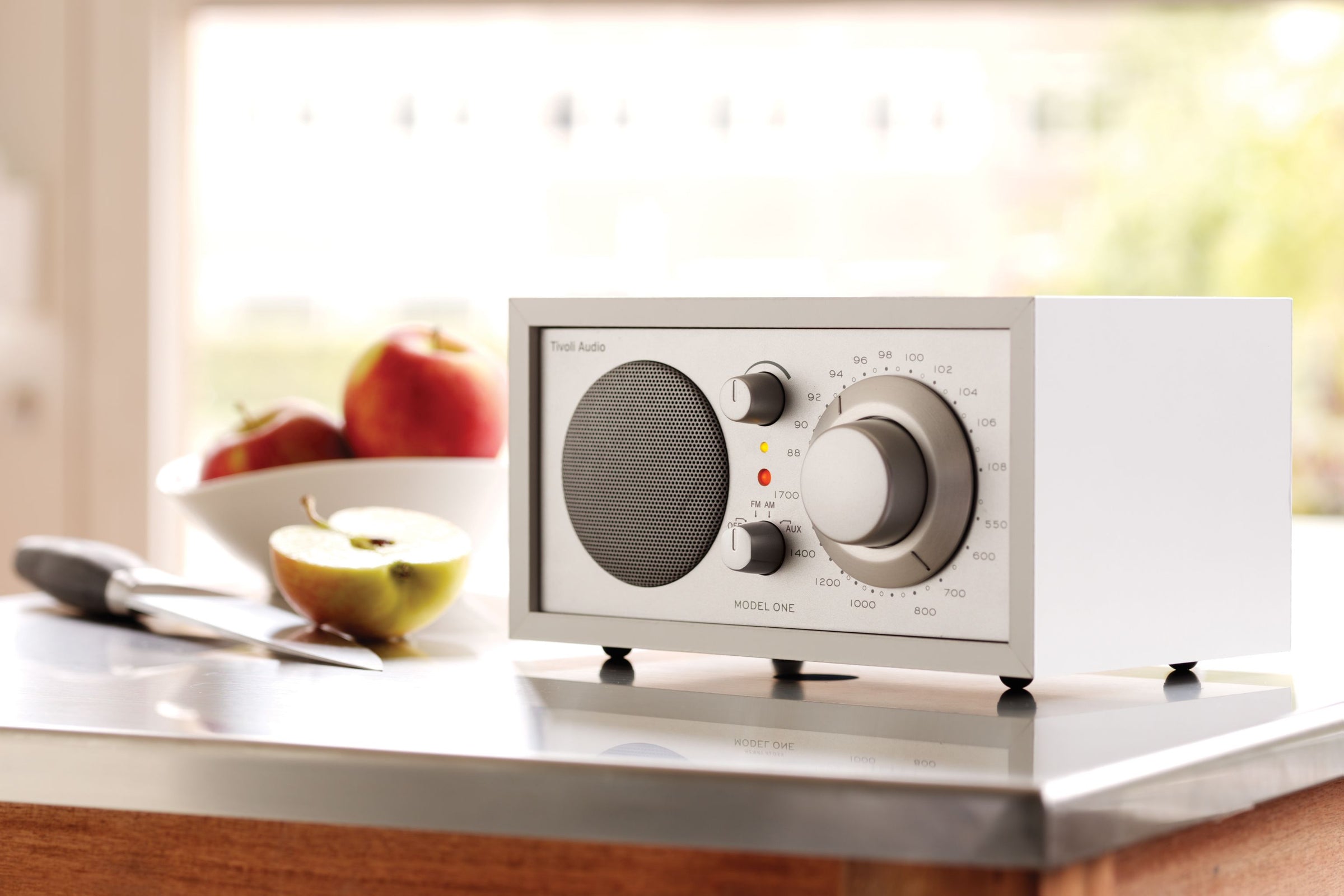 Model One Bluetooth Radio, White/Silver