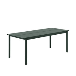 Linear Steel Table, Dark Green 200cm