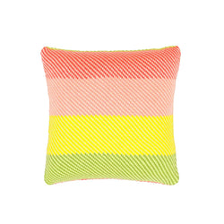 Slant Stripe Pillow Cover - Lime Coral