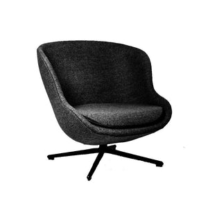 Hyg Lounge Chair Low Swivel & Tilt, Black Alu base. Seat: Medium Grey Synergy Mix LDS17