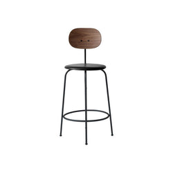 Afteroom Counter Chair Plus, Black Sorensen Leather Seat , Wood back, Black Legs-Stools-Audo-vancouver special