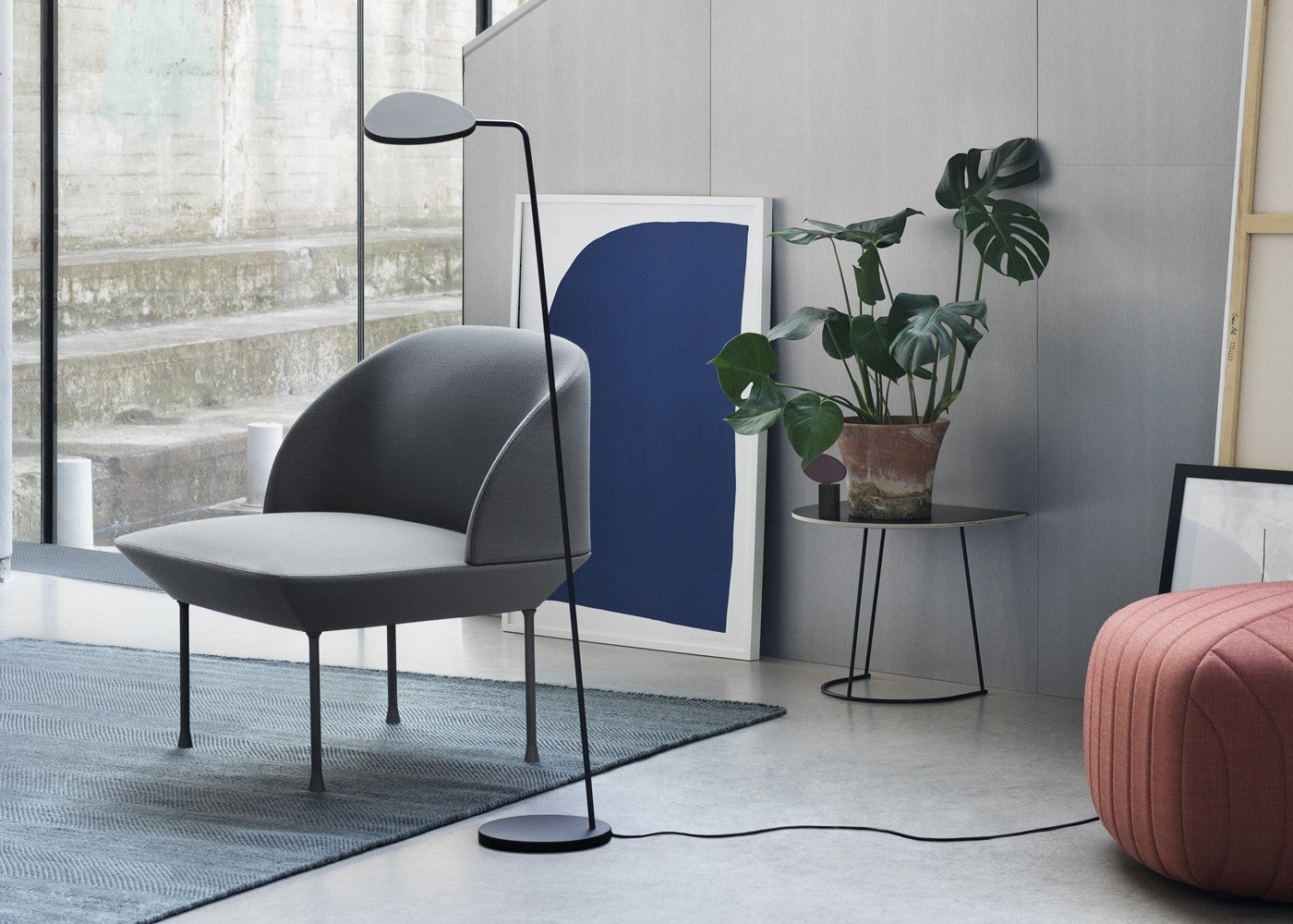 Oslo Lounge chair, light grey Fiord 551