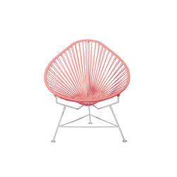 Acapulco Chair, Coral Pink Cord / White Frame