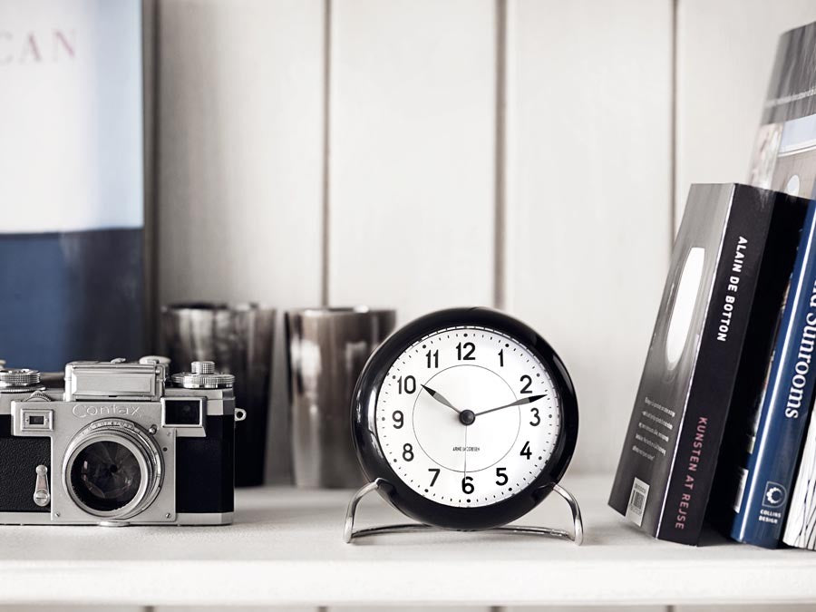 Arne Jacobsen Station Table Alarm Clock Grey/White