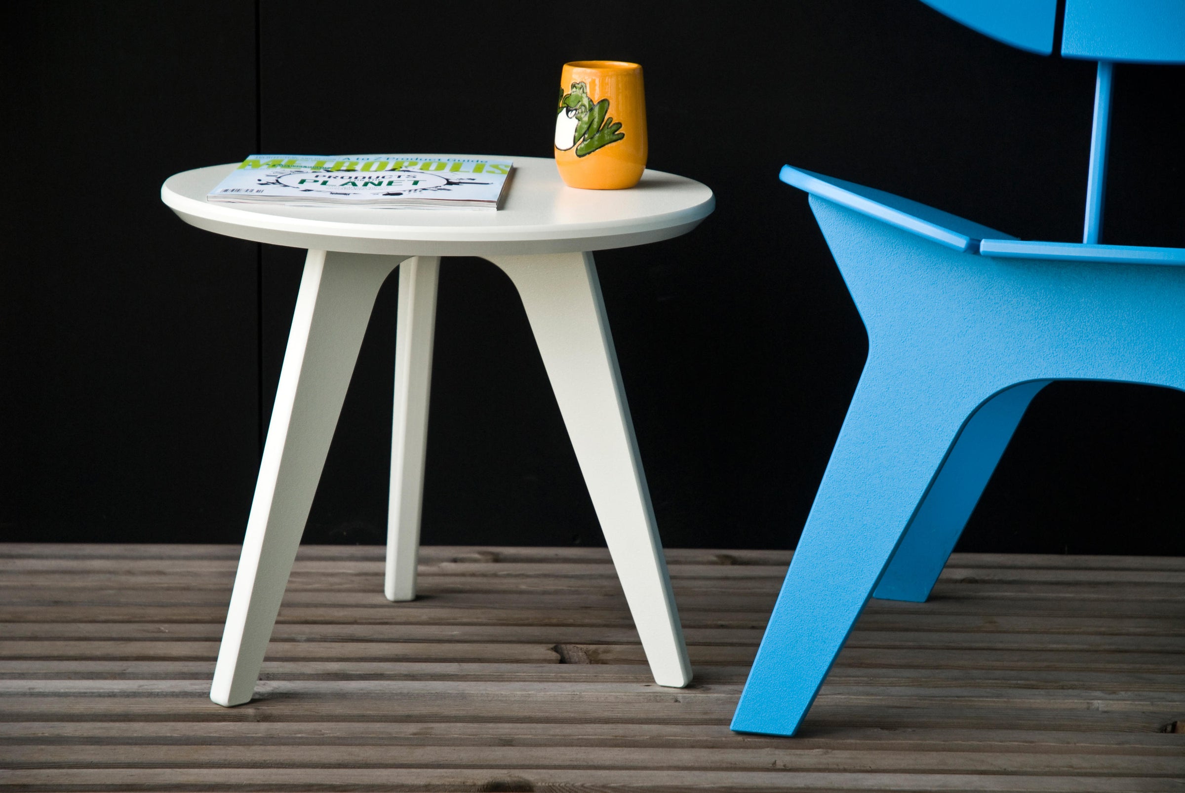 Satellite End Table, Round, 18", Cloud White