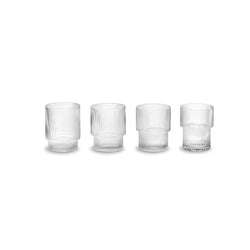 Ripple Glasses, Small, Clear, Set of 4