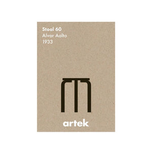 Artek Stool 60, Greige, 50 x 70 cm, Poster