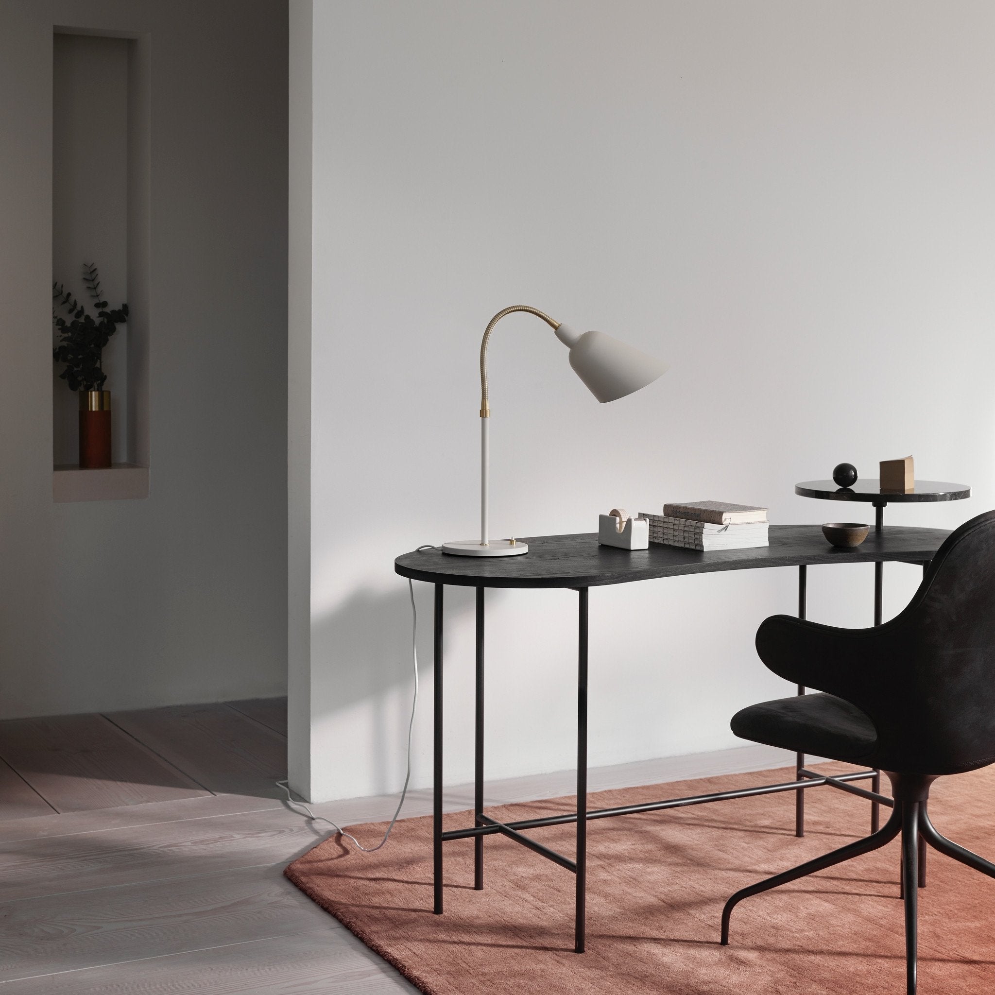 Bellevue Table, AJ8, White and Brass
