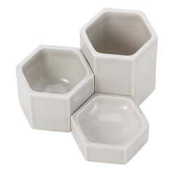 Hexagonal Containers, Light Grey, Set/3