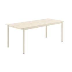 Linear Steel Table, Off White 200cm