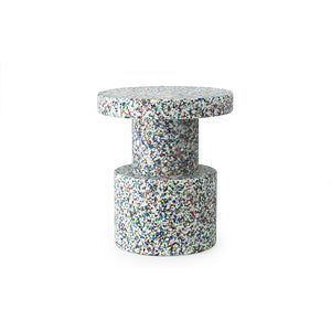 Bit Stool, White Multi