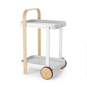 Bellwood Bar Cart, White/Natural